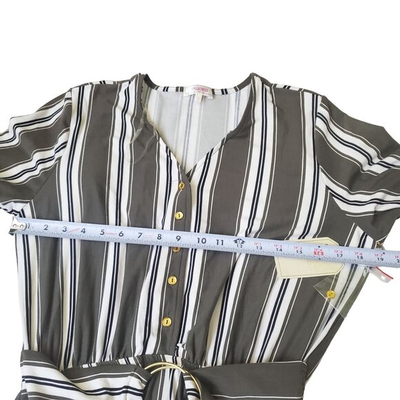 Stella Tweed Dress Womens Size Medium Olive Green/White color 3/4 sleeve New - Picture 5 of 12